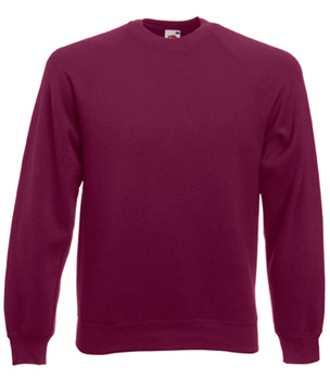 FELPA RAGLAN CLASSIC ( FRUIT OF THE LOOM ) bordeaux